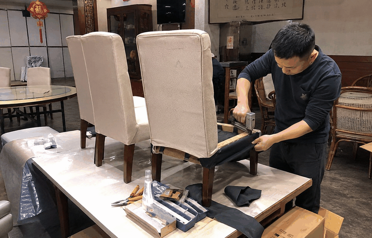 餐椅翻新展示图